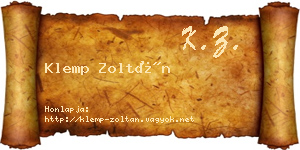 Klemp Zoltán névjegykártya