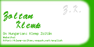 zoltan klemp business card